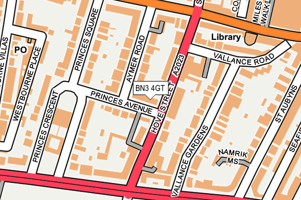 BN3 4GT map - OS OpenMap – Local (Ordnance Survey)