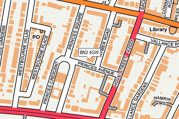 BN3 4GW map - OS OpenMap – Local (Ordnance Survey)