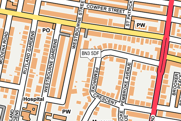 BN3 5DF map - OS OpenMap – Local (Ordnance Survey)