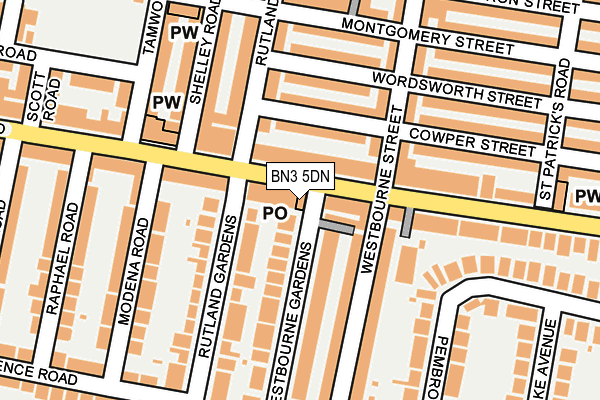 BN3 5DN map - OS OpenMap – Local (Ordnance Survey)