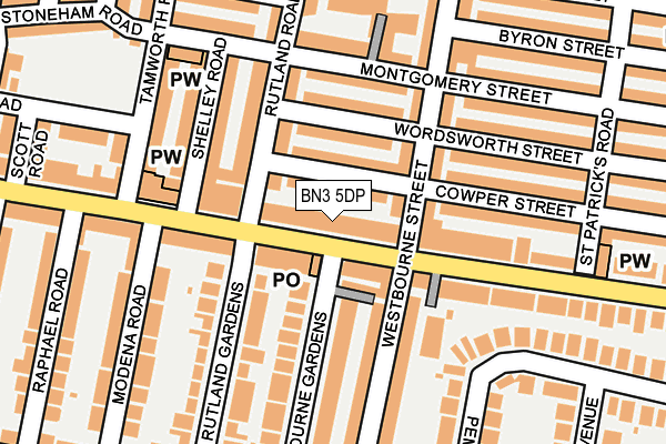 Map of 15 FOURTH AVENUE (HOVE) FREEHOLDERS LTD at local scale