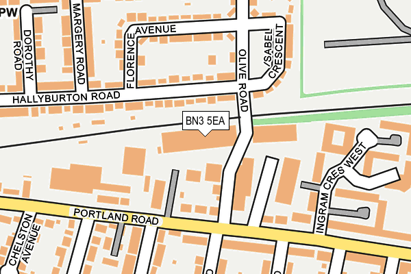 BN3 5EA map - OS OpenMap – Local (Ordnance Survey)