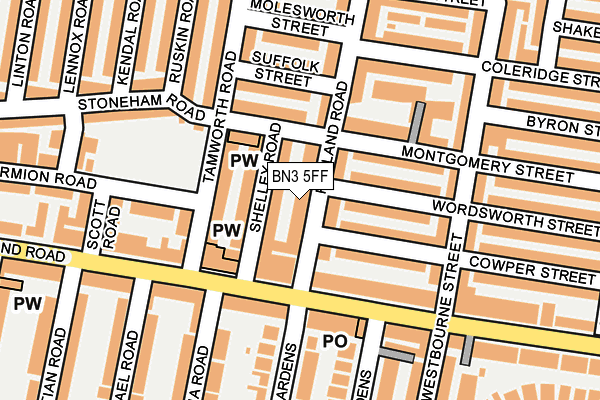 BN3 5FF map - OS OpenMap – Local (Ordnance Survey)