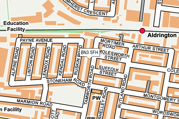 BN3 5FH map - OS OpenMap – Local (Ordnance Survey)