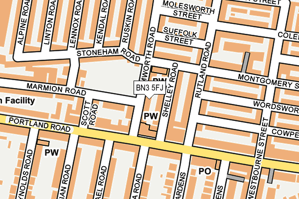 BN3 5FJ map - OS OpenMap – Local (Ordnance Survey)