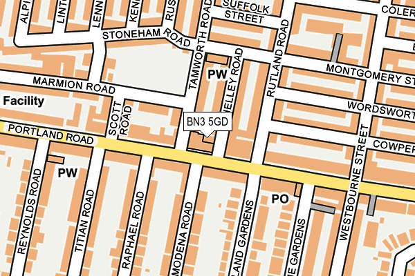 BN3 5GD map - OS OpenMap – Local (Ordnance Survey)