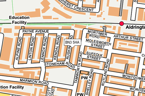 BN3 5HA map - OS OpenMap – Local (Ordnance Survey)