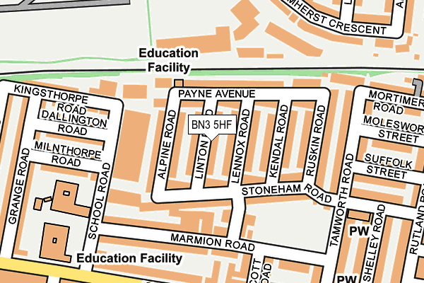 BN3 5HF map - OS OpenMap – Local (Ordnance Survey)
