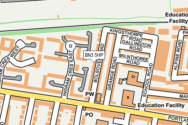 BN3 5HP map - OS OpenMap – Local (Ordnance Survey)