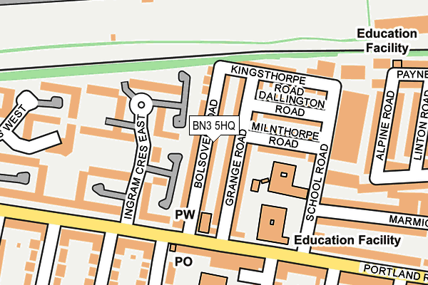 BN3 5HQ map - OS OpenMap – Local (Ordnance Survey)