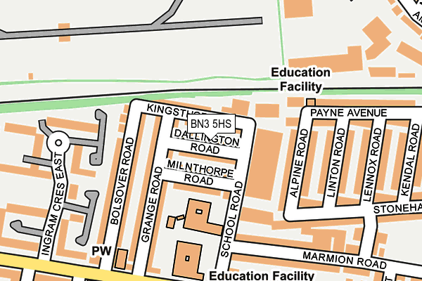 BN3 5HS map - OS OpenMap – Local (Ordnance Survey)