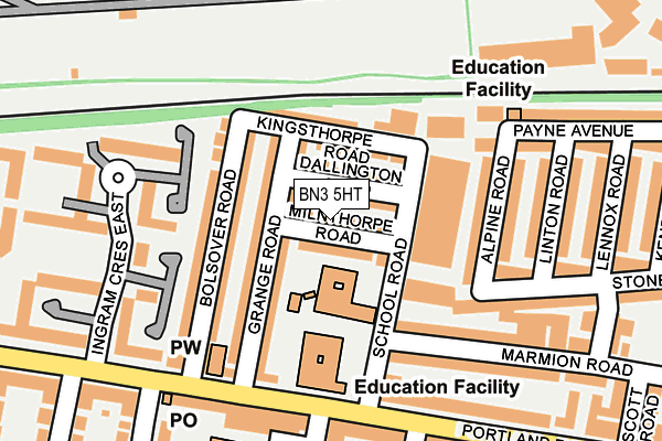 BN3 5HT map - OS OpenMap – Local (Ordnance Survey)