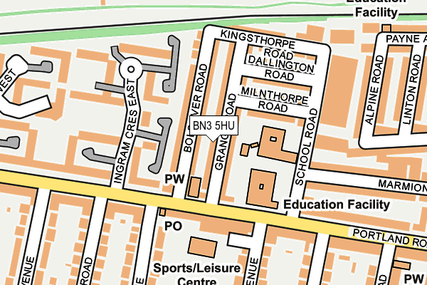 BN3 5HU map - OS OpenMap – Local (Ordnance Survey)
