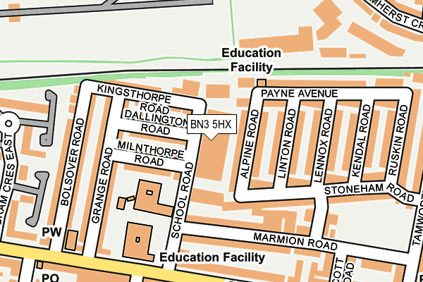 BN3 5HX map - OS OpenMap – Local (Ordnance Survey)