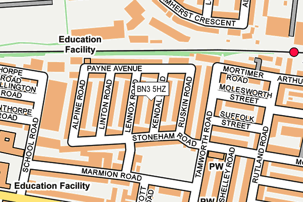 BN3 5HZ map - OS OpenMap – Local (Ordnance Survey)