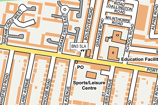 BN3 5LA map - OS OpenMap – Local (Ordnance Survey)