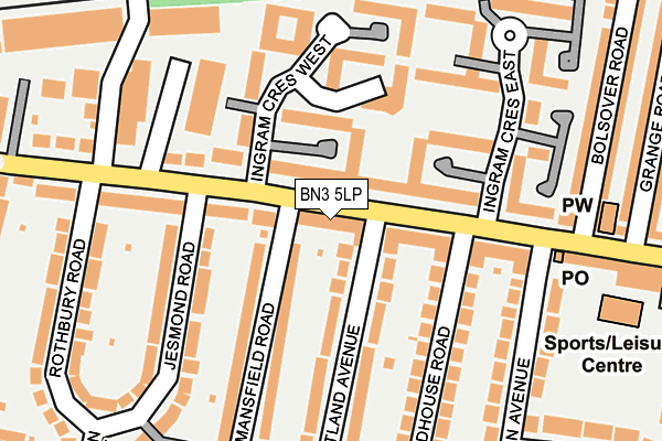 BN3 5LP map - OS OpenMap – Local (Ordnance Survey)