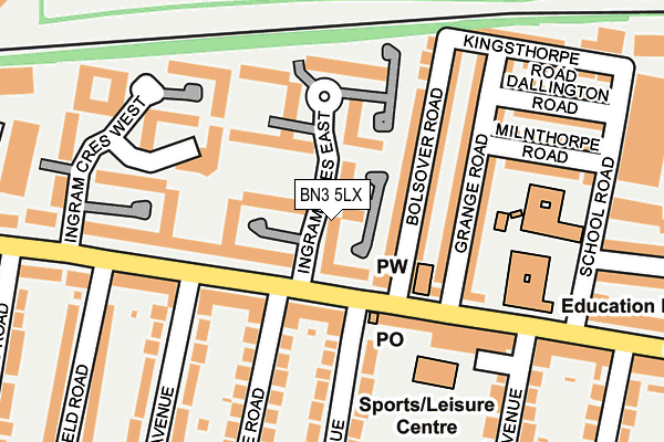BN3 5LX map - OS OpenMap – Local (Ordnance Survey)