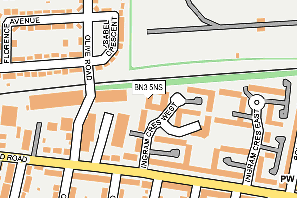 BN3 5NS map - OS OpenMap – Local (Ordnance Survey)