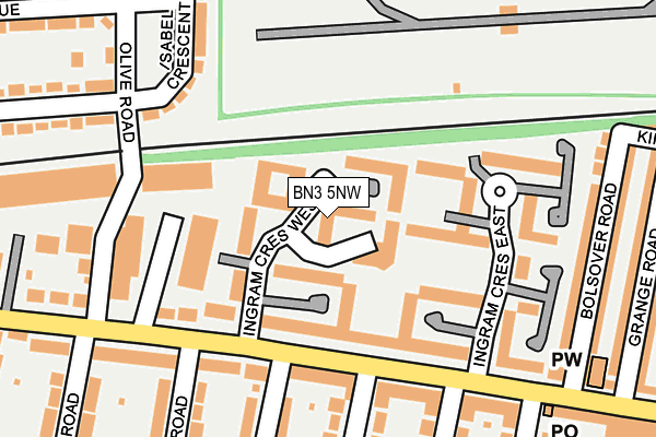 BN3 5NW map - OS OpenMap – Local (Ordnance Survey)