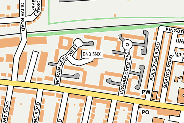 BN3 5NX map - OS OpenMap – Local (Ordnance Survey)