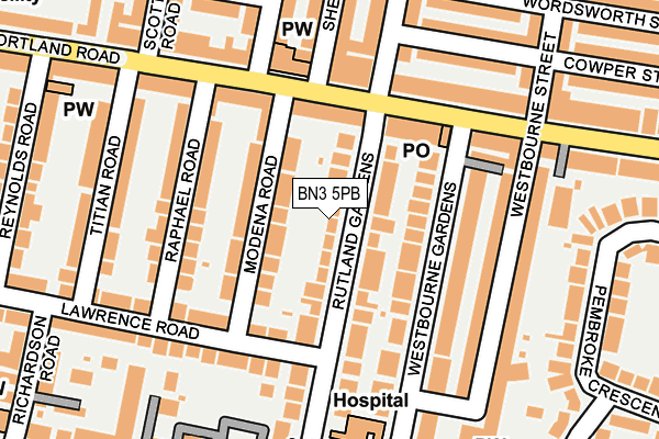 BN3 5PB map - OS OpenMap – Local (Ordnance Survey)