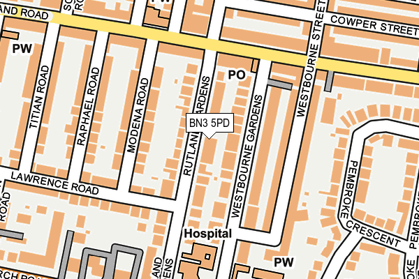 BN3 5PD map - OS OpenMap – Local (Ordnance Survey)