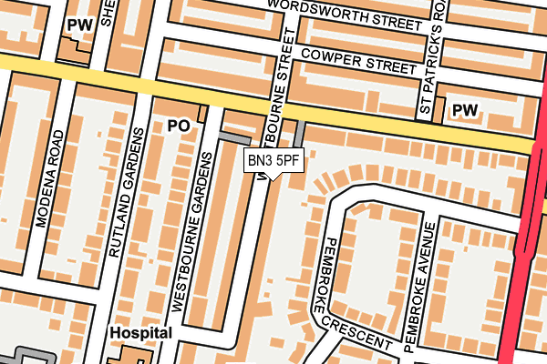 BN3 5PF map - OS OpenMap – Local (Ordnance Survey)
