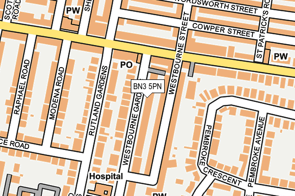 BN3 5PN map - OS OpenMap – Local (Ordnance Survey)