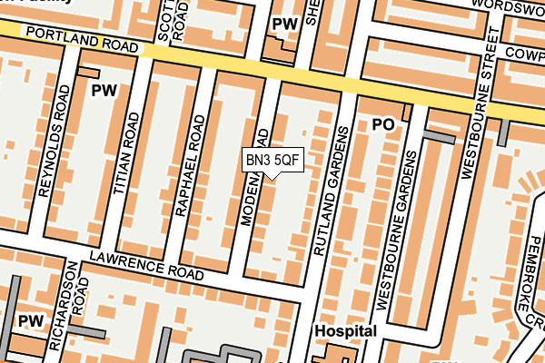 BN3 5QF map - OS OpenMap – Local (Ordnance Survey)