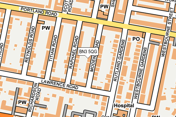 BN3 5QG map - OS OpenMap – Local (Ordnance Survey)