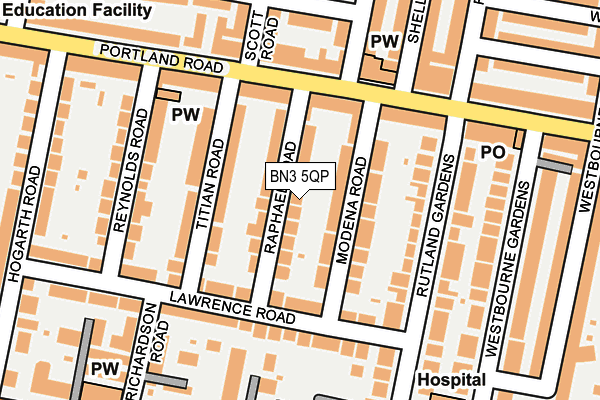 BN3 5QP map - OS OpenMap – Local (Ordnance Survey)
