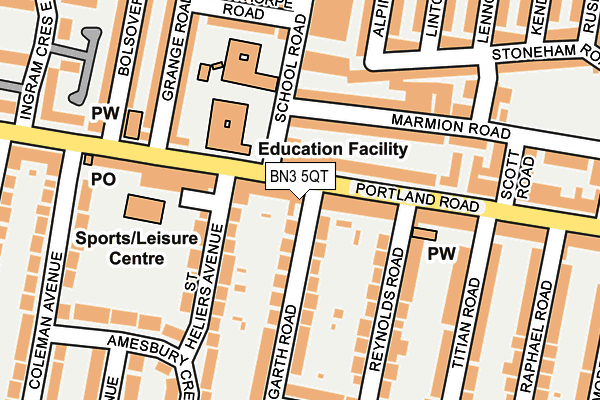 BN3 5QT map - OS OpenMap – Local (Ordnance Survey)