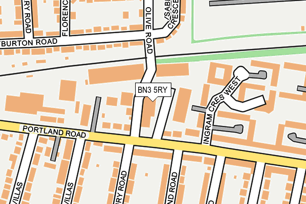 BN3 5RY map - OS OpenMap – Local (Ordnance Survey)