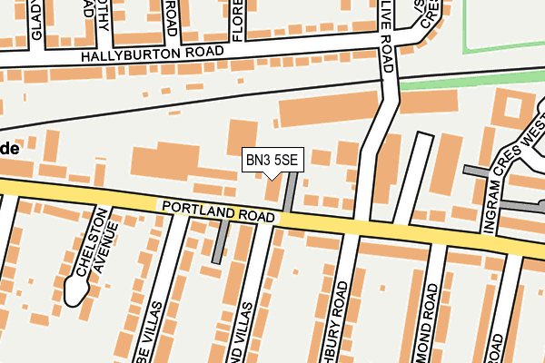 BN3 5SE map - OS OpenMap – Local (Ordnance Survey)