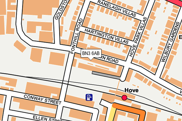 BN3 6AB map - OS OpenMap – Local (Ordnance Survey)