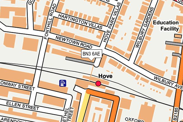 BN3 6AE map - OS OpenMap – Local (Ordnance Survey)