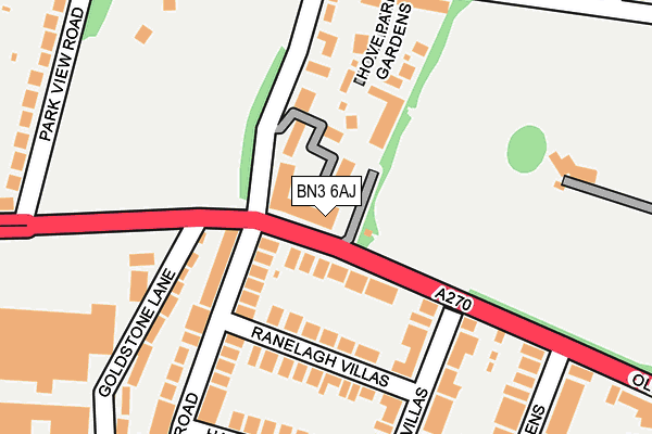 BN3 6AJ map - OS OpenMap – Local (Ordnance Survey)
