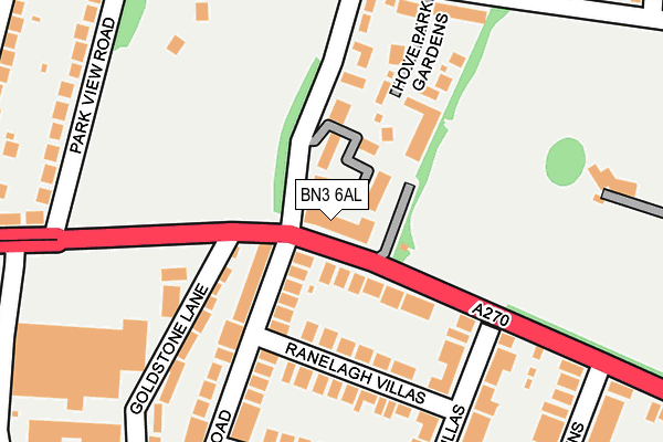 BN3 6AL map - OS OpenMap – Local (Ordnance Survey)