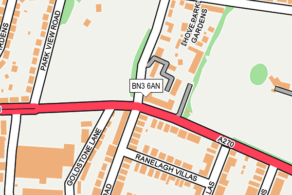 BN3 6AN map - OS OpenMap – Local (Ordnance Survey)
