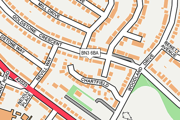 BN3 6BA map - OS OpenMap – Local (Ordnance Survey)