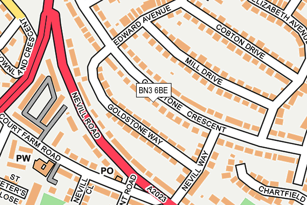 BN3 6BE map - OS OpenMap – Local (Ordnance Survey)