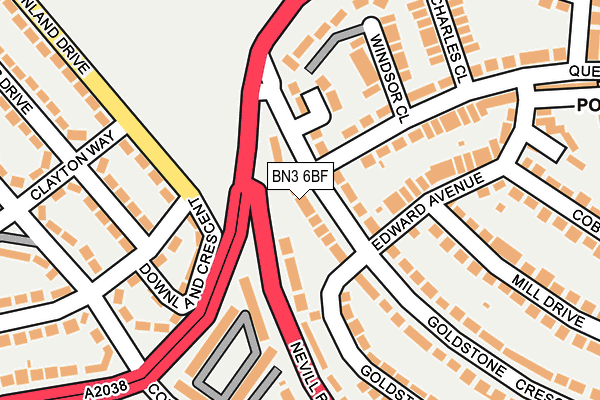 BN3 6BF map - OS OpenMap – Local (Ordnance Survey)