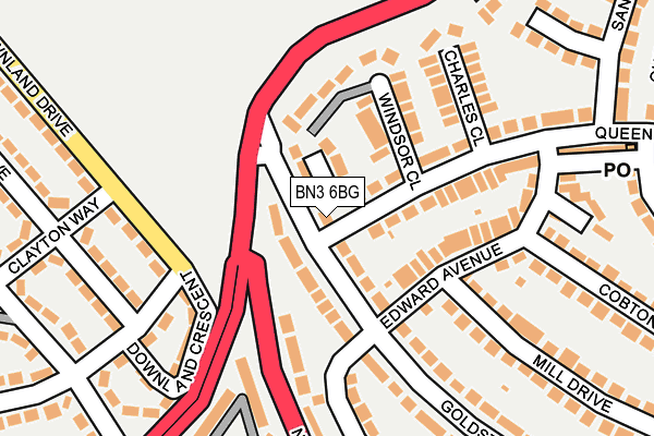 BN3 6BG map - OS OpenMap – Local (Ordnance Survey)