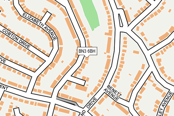 BN3 6BH map - OS OpenMap – Local (Ordnance Survey)