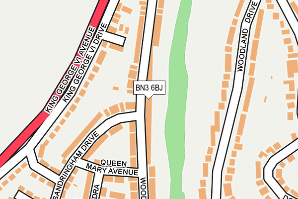 BN3 6BJ map - OS OpenMap – Local (Ordnance Survey)