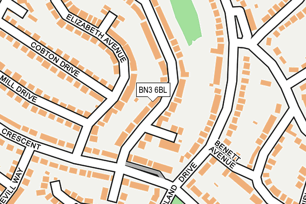 BN3 6BL map - OS OpenMap – Local (Ordnance Survey)