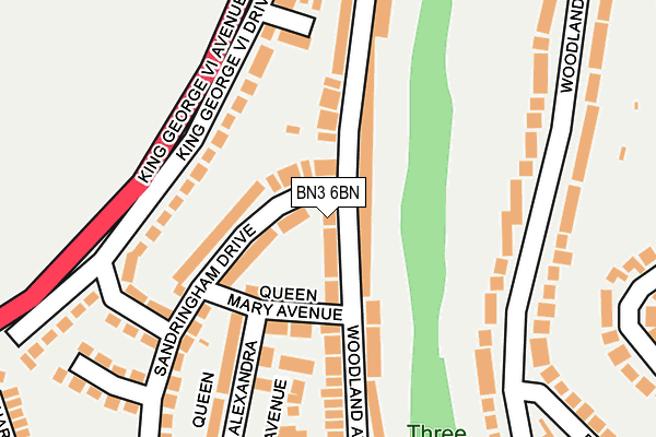 BN3 6BN map - OS OpenMap – Local (Ordnance Survey)