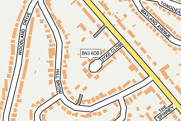 BN3 6DB map - OS OpenMap – Local (Ordnance Survey)