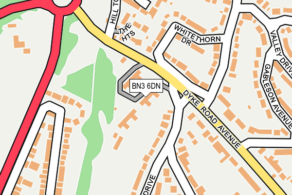 BN3 6DN map - OS OpenMap – Local (Ordnance Survey)
